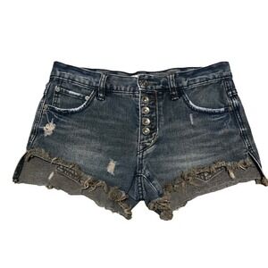 FREE PEOPLE Runaway Jillian Slouch Denim Shorts‎ - Size 24